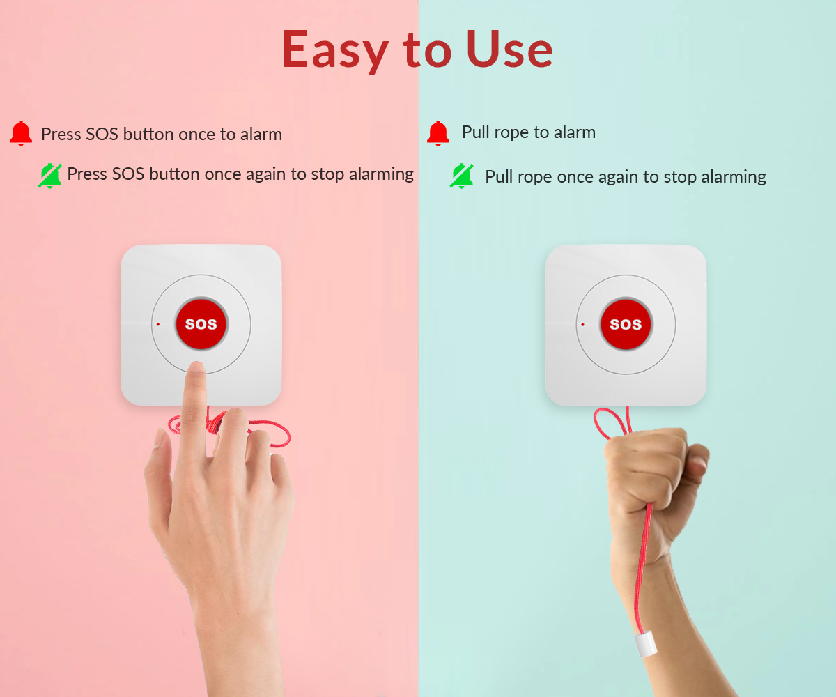 China factory Emergency elderly personal Button Alarm waterproof WiFi smart SOS button personal alarm