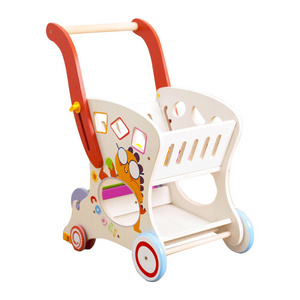 Wooden simulation shopping cart toy children multifunctional assembly baby walker over every house toy cart