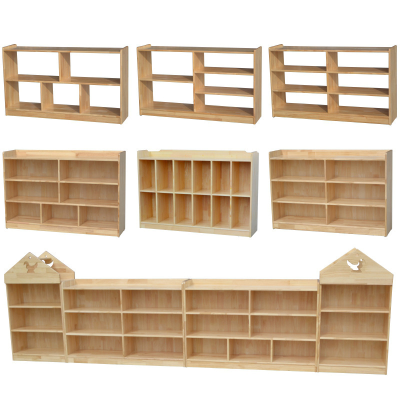 Children Toy Wooden Storage Rack Storage Cabinet With Large Capacity Multilayer Shelving Children's bookcase montessori shelf