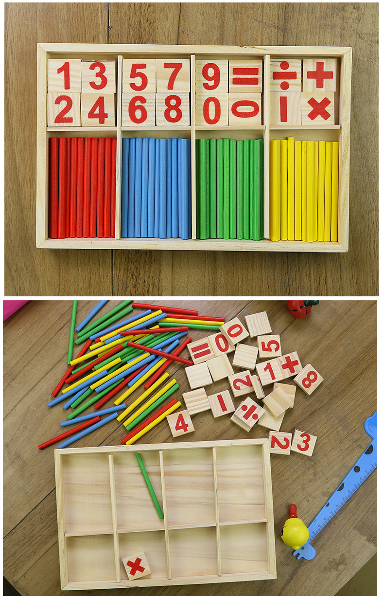 Montessori Toys Math Educational Wooden Toy for Children Early Learning Puzzle Children  Number Counting Sticks Toys