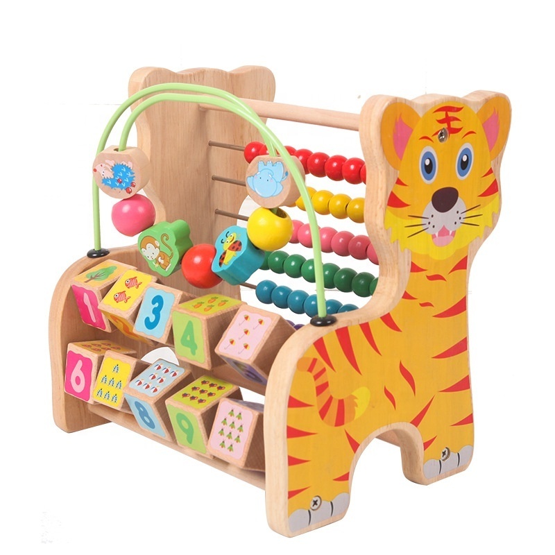 Multi functional wooden toys learning frame mathematics teaching AIDS primary school arithmetic wooden abacus counting frame