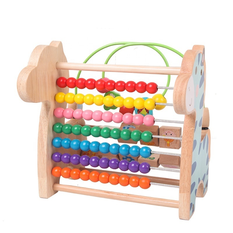 Multi functional wooden toys learning frame mathematics teaching AIDS primary school arithmetic wooden abacus counting frame