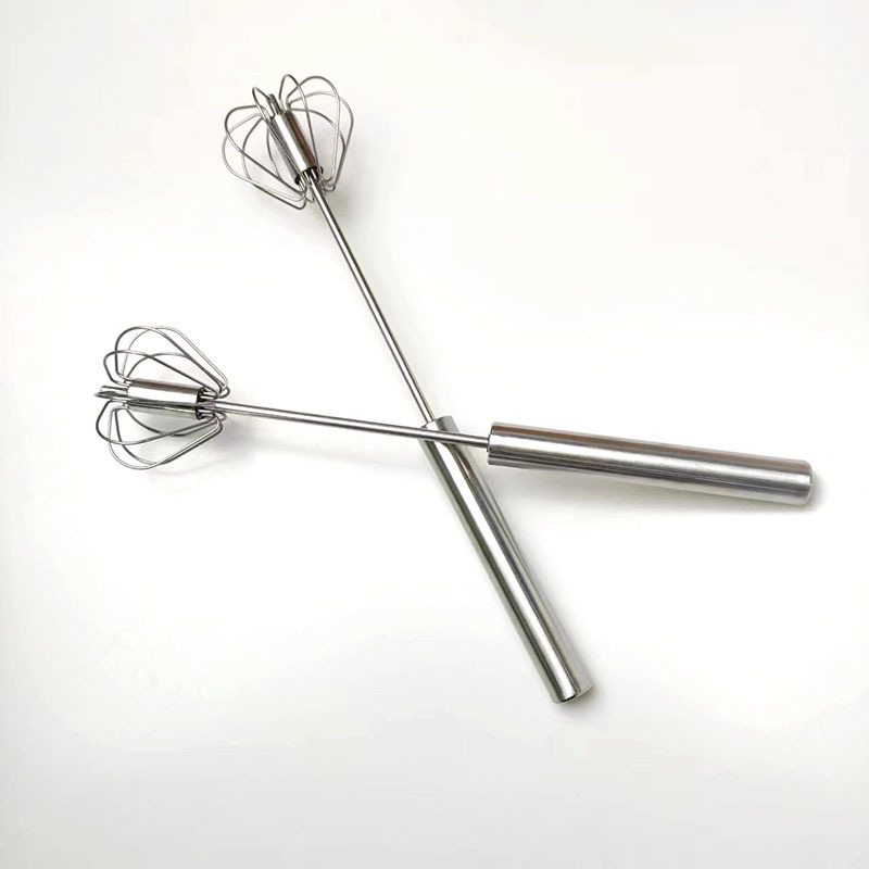 Convenient easy to use  kitchen baking tool stainless steel whisk manual press egg beater hand mixer