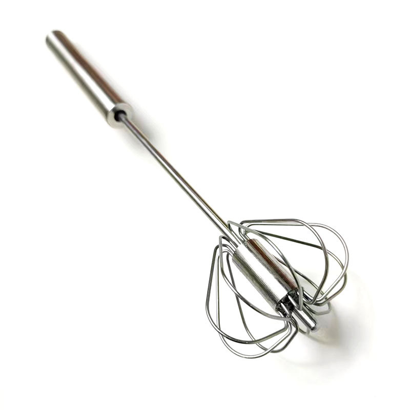 Convenient easy to use  kitchen baking tool stainless steel whisk manual press egg beater hand mixer