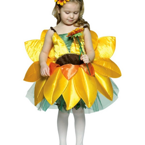 Hot sale  In stock Halloween plant cosplay costume Halloween Party Sunflower Fancy Costume For Kids