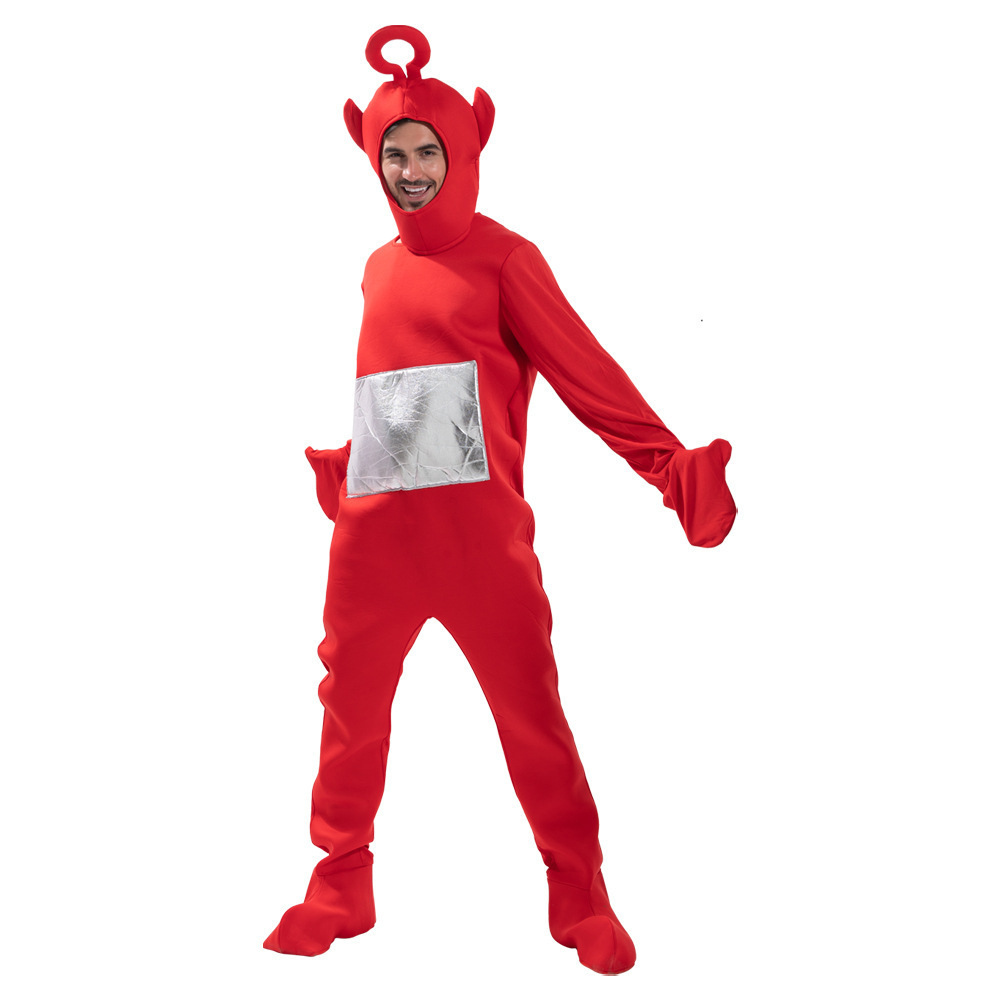 Famous children cartoon teletubbies cosplay costume tv & movie's clothing jumpsuit for adults dress up carnival party show