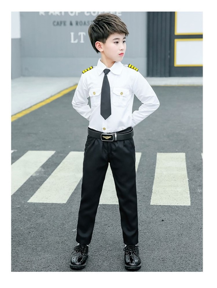 Halloween Cosplay Costume pilot uniform performance airline pilot uniform suit for kids