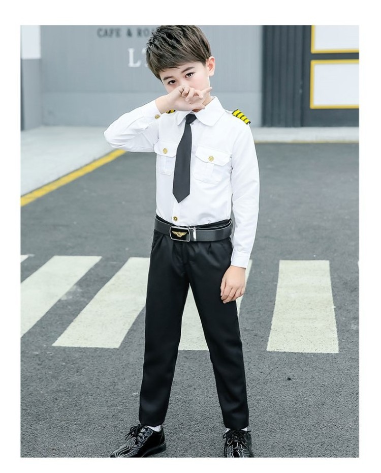 Halloween Cosplay Costume pilot uniform performance airline pilot uniform suit for kids