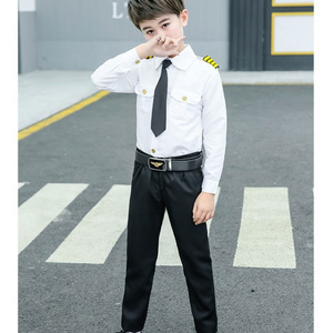 Halloween Cosplay Costume pilot uniform performance airline pilot uniform suit for kids