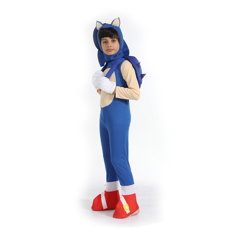 Kids Cosplay Halloween Full Body Suits 3D Style the Sonic Youth Jumpsuit Halloween Sonic Hedgehog Costumes