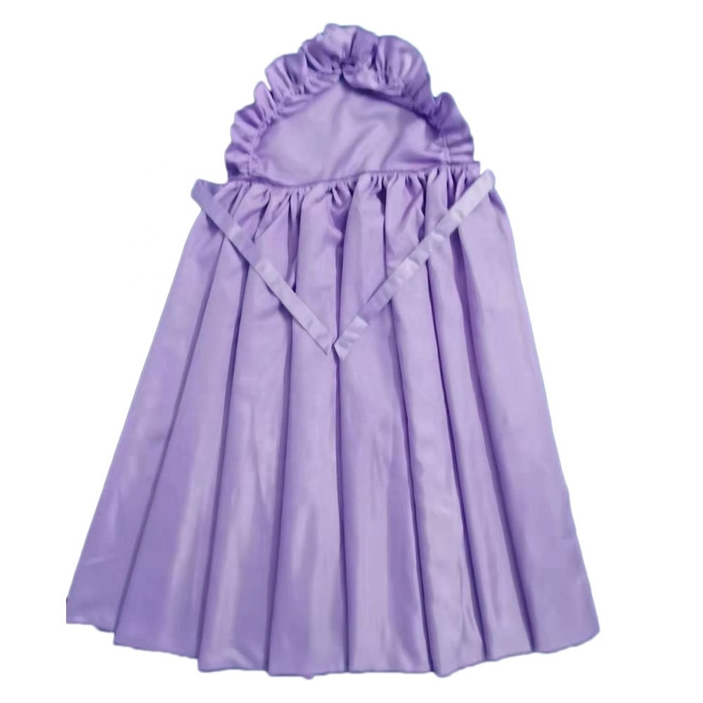 Christmas party performance girls purple princess dress double lace hooded cape