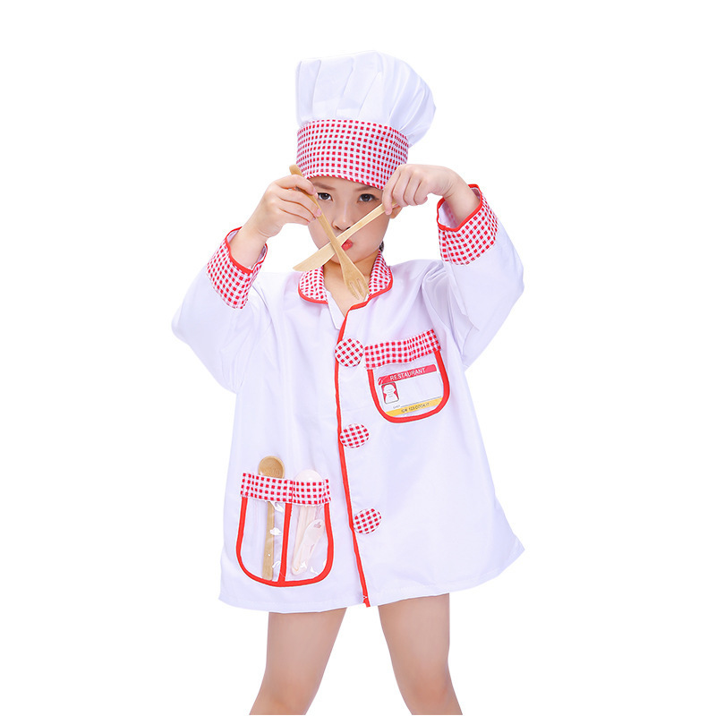 Unisex Chef Role Play Costume Set  For Halloween Carnival Party Kitchen play toys