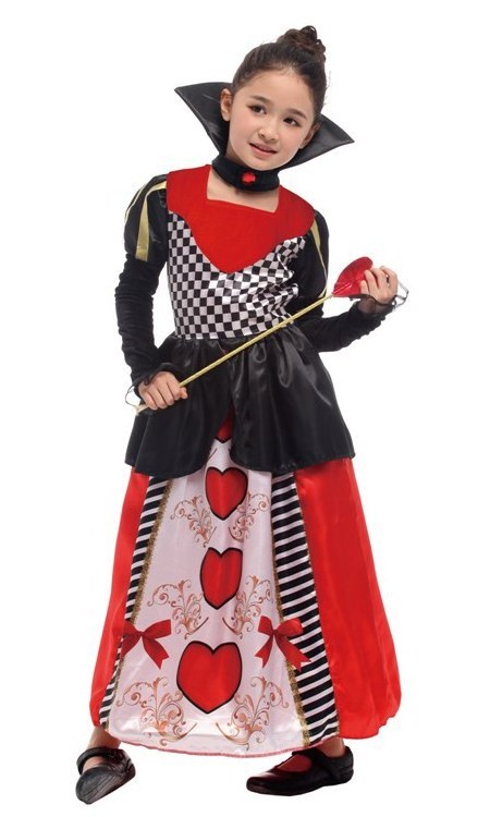 Fairy Tale Long Sleeve Halloween Children's Day Festival Party Costume Cosplay Princess Dress Deluxe Queen of Hearts Costume