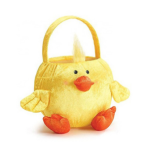 Factory Wholesale Hot Sale Funny Handmade Cute Easter Plush Storage Egg Basket