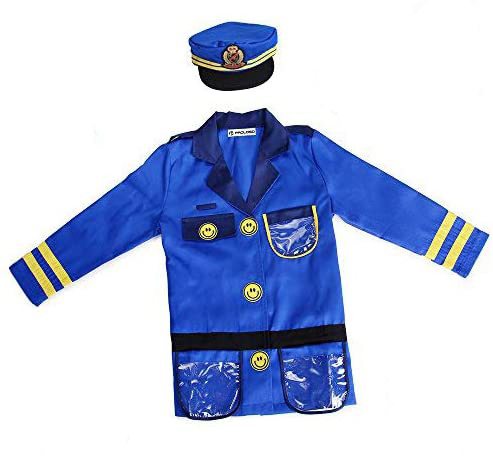 Halloween Party Favor Uniform Police Officer Costume for Kids Role Play Kit for age 3-6 years