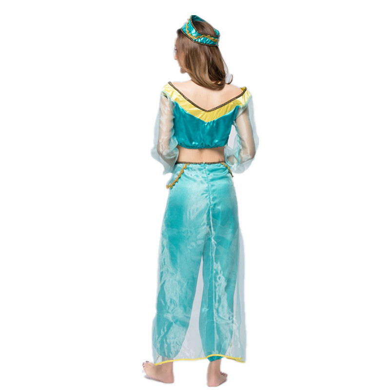 Hot Selling Lady Halloween Cosplay Aladdin Princess Jasmine Cosplay costume Party Belly Dancer Costume Party Fancy Dress