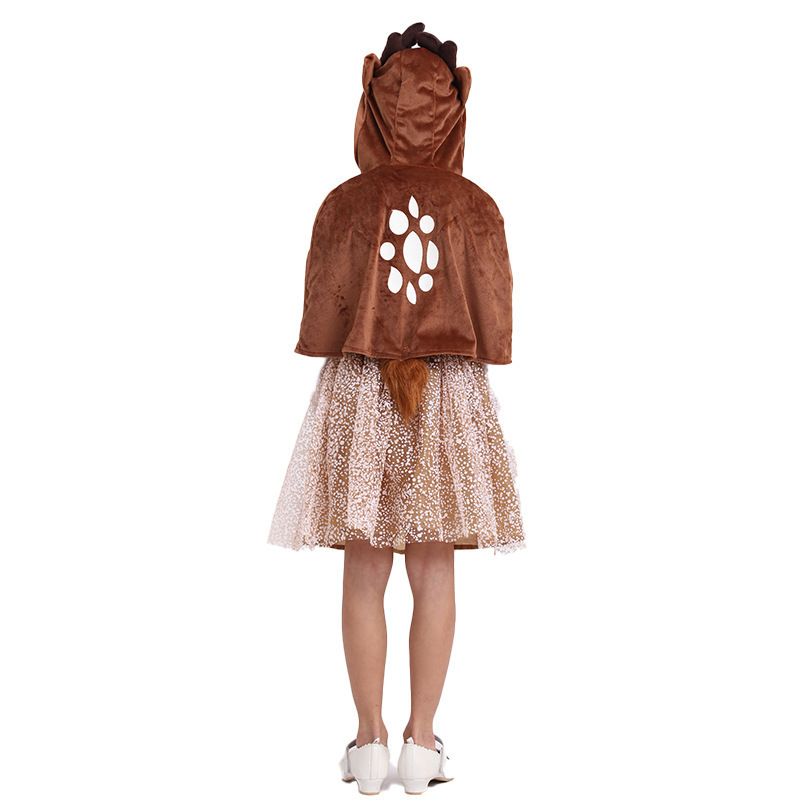 Christmas party children animal elk cosplay costume cloak with hood and tutu skirt suits birthday carnival party clothing