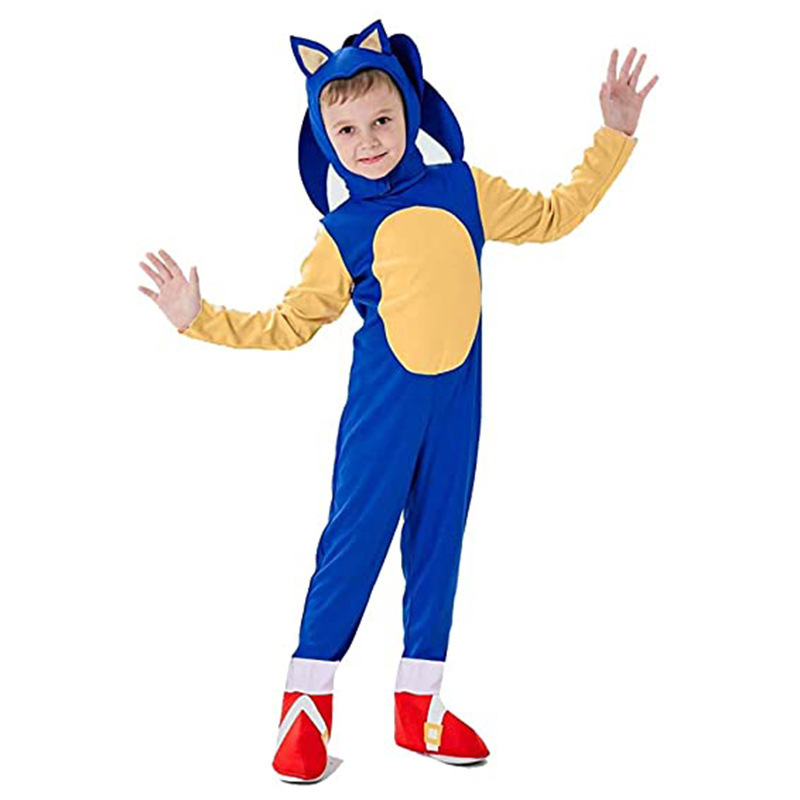 Kids Cosplay Halloween Full Body Suits 3D Style the Sonic Youth Jumpsuit Halloween Sonic Hedgehog Costumes