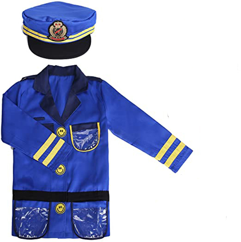 Halloween Party Favor Uniform Police Officer Costume for Kids Role Play Kit for age 3-6 years