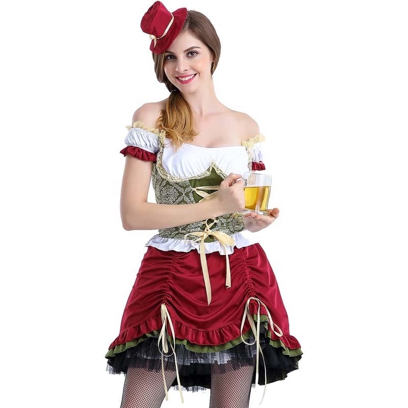 Hot Sale Beer Girl Oktoberfest Fancy wench Costume for Women