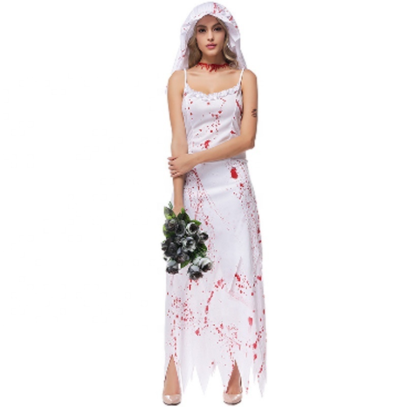 Halloween corpse bride costume vampire costume with blood for women