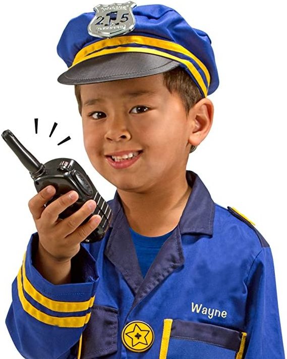 Halloween Party Favor Navy Uniform Police Officer Role Play Costume Set With Hat For Kids