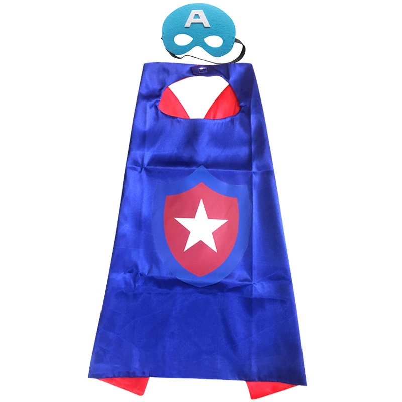 Wholesale Cool All Seasons Cheap Cosplay Superhero Capes in Bulk Double Layered Superhero Cape for Children  for  Parties