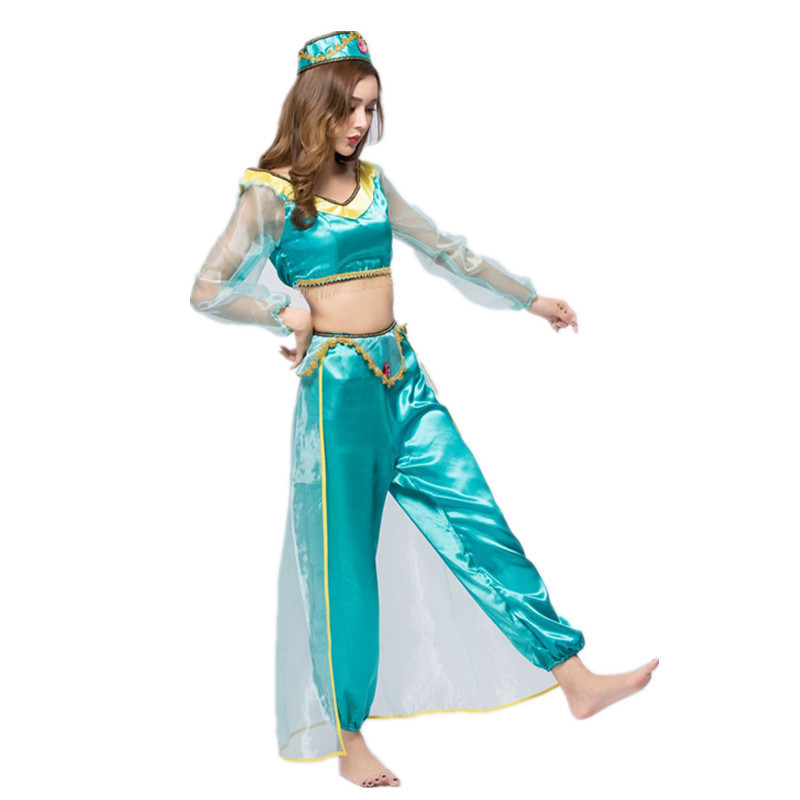 Hot Selling Lady Halloween Cosplay Aladdin Princess Jasmine Cosplay costume Party Belly Dancer Costume Party Fancy Dress