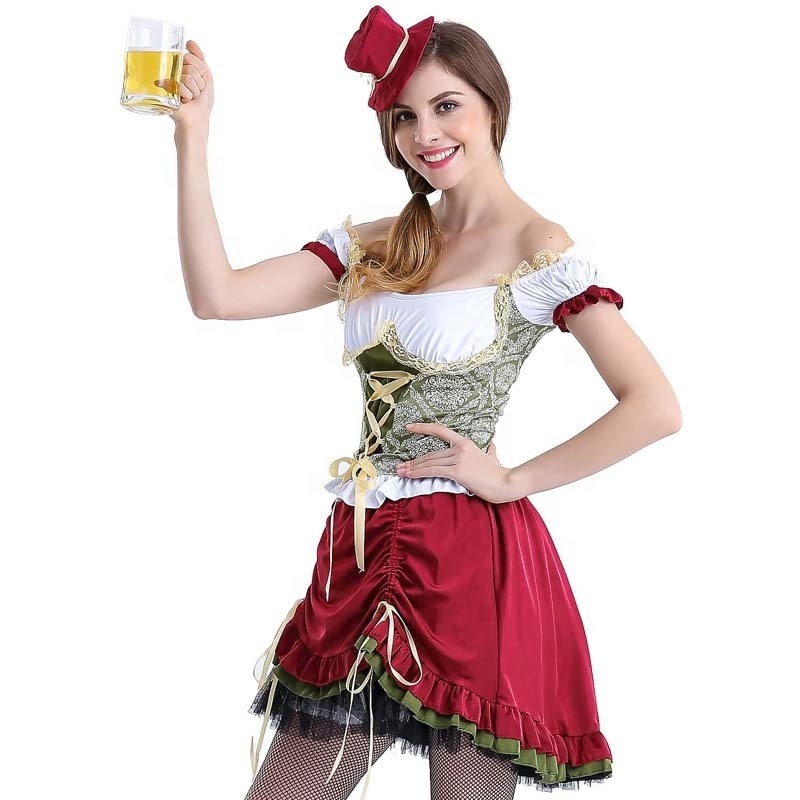 Hot Sale Beer Girl Oktoberfest Fancy wench Costume for Women