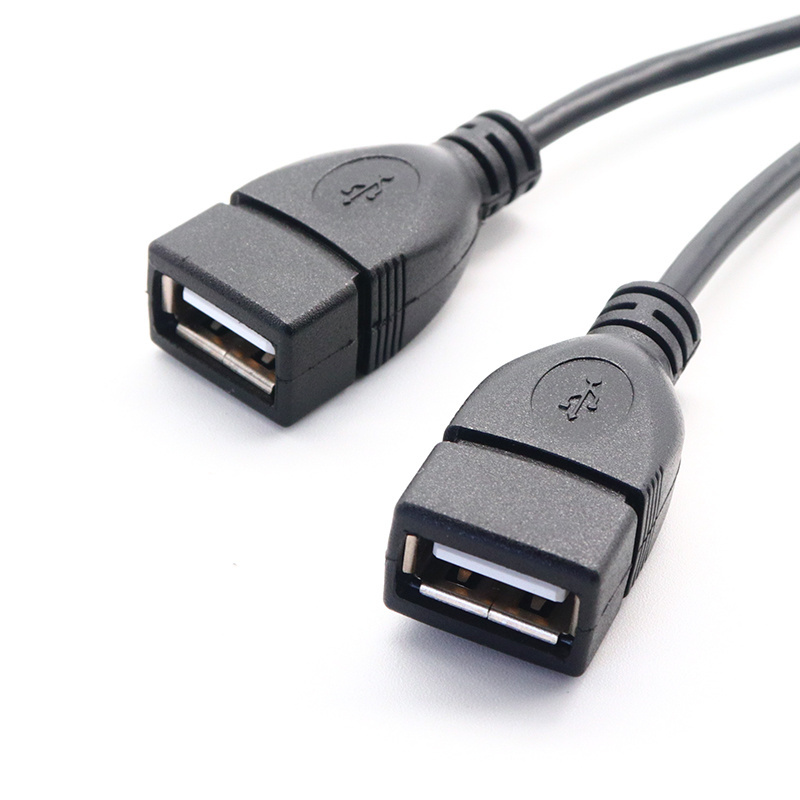 USB 2.0 A Male 1 To 24AWG Waterproof Dual USB Female Jack Y Splitter Hub Power Cord Data Cable