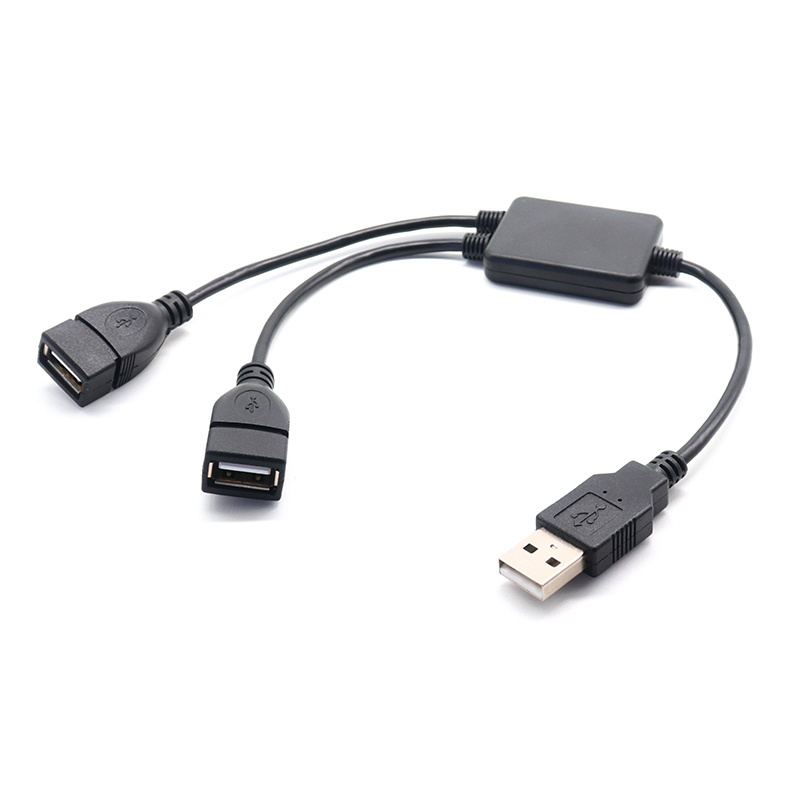 USB 2.0 A Male 1 To 24AWG Waterproof Dual USB Female Jack Y Splitter Hub Power Cord Data Cable