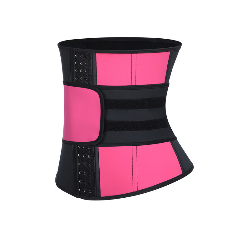 New Arrival Removable Waist Trainer With Logo Row Of Hooks Pink Waist Trainer Women Shaper