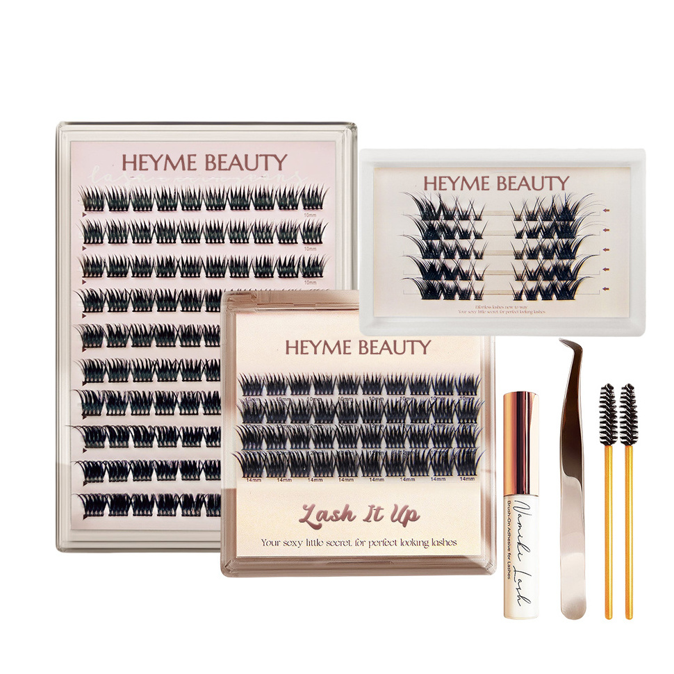 Pre-Bond Self Adhesive Lash Clusters Kit Pre Cut Press On Lashes Segment Pre Bond Technology No Glue Needed Lashes