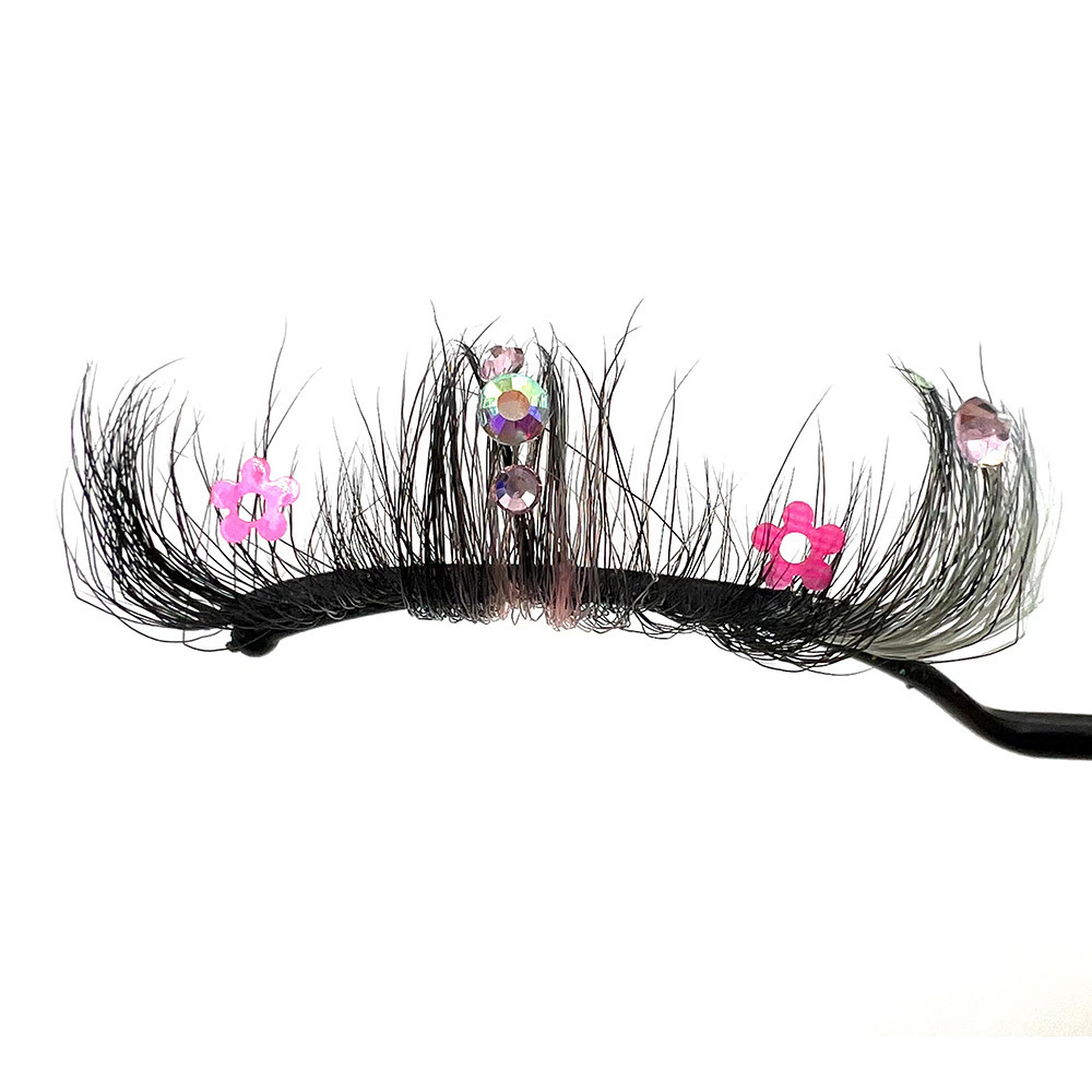 Butterfly Diamond Sequin Glitter Lashes Wholesale Fluffy Glitter Lashes Faux Mink Lashes With Glitter Butterfly Decals