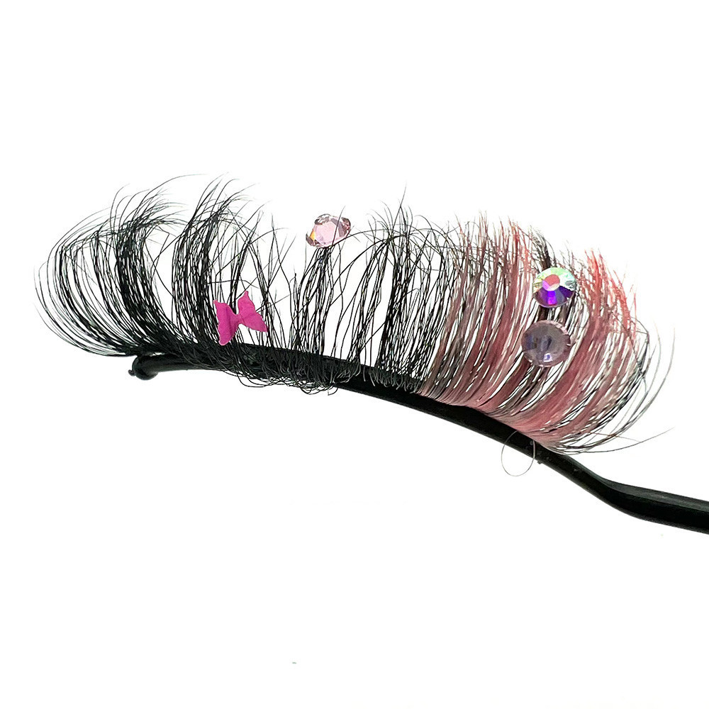 Butterfly Diamond Sequin Glitter Lashes Wholesale Fluffy Glitter Lashes Faux Mink Lashes With Glitter Butterfly Decals