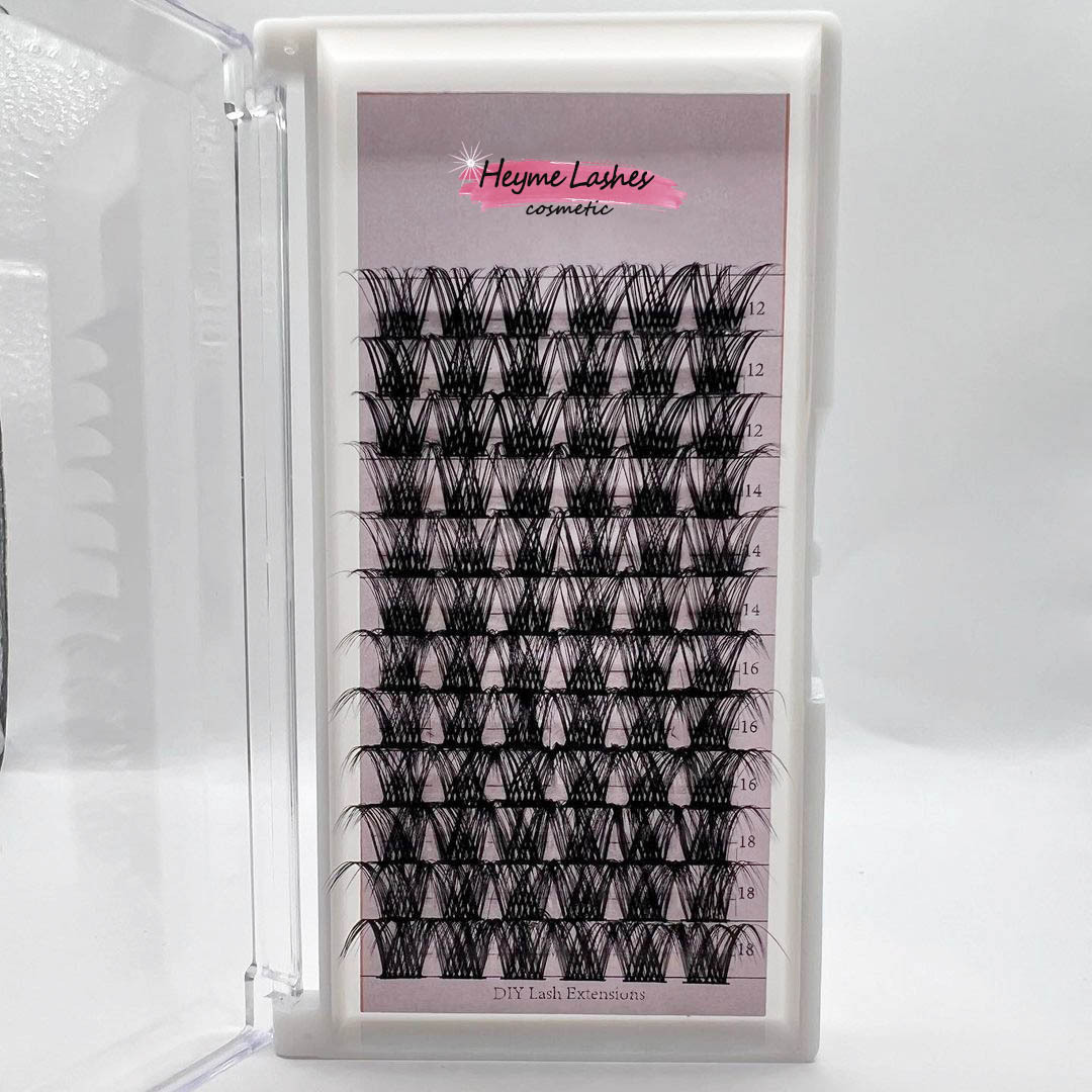 Pre-Bond Self Adhesive Lash Clusters Kit Pre Cut Press On Lashes Segment Pre Bond Technology No Glue Needed Lashes