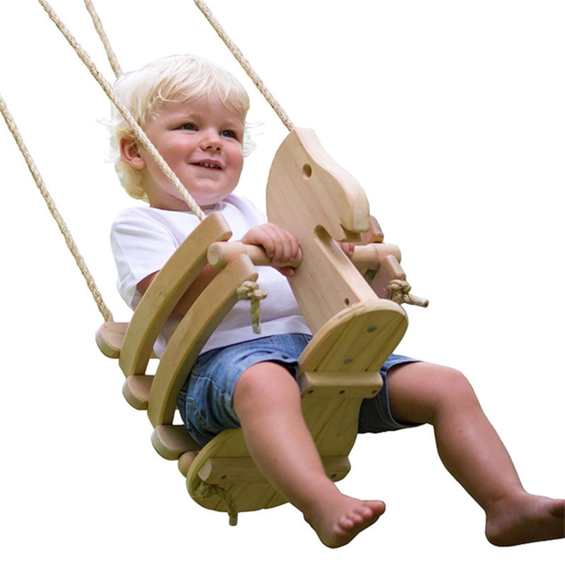 Wooden Horse Toddler Swing Set Baby Swing Outdoor Swing Chair