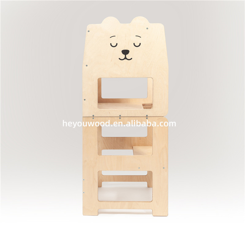 Montessori learning stool wooden modern children kitchen helper step stool kids montessori learning tower