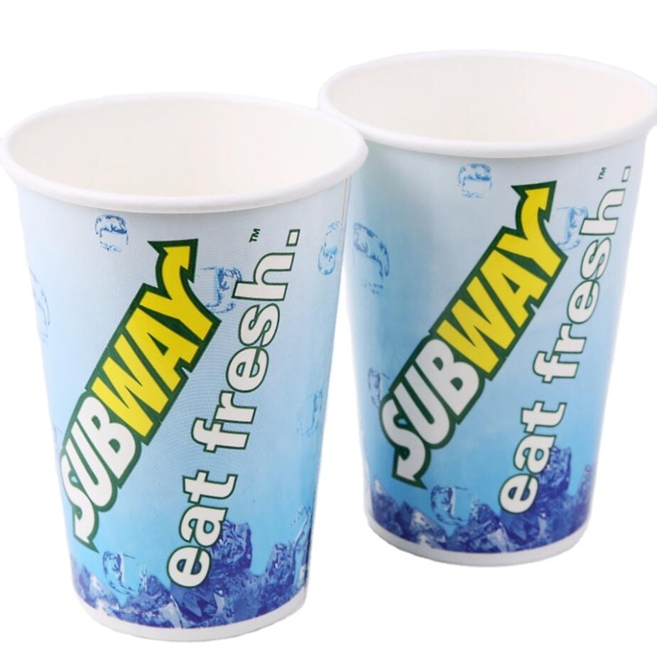 disposable 16oz Custom printed cold soda drink paper cup