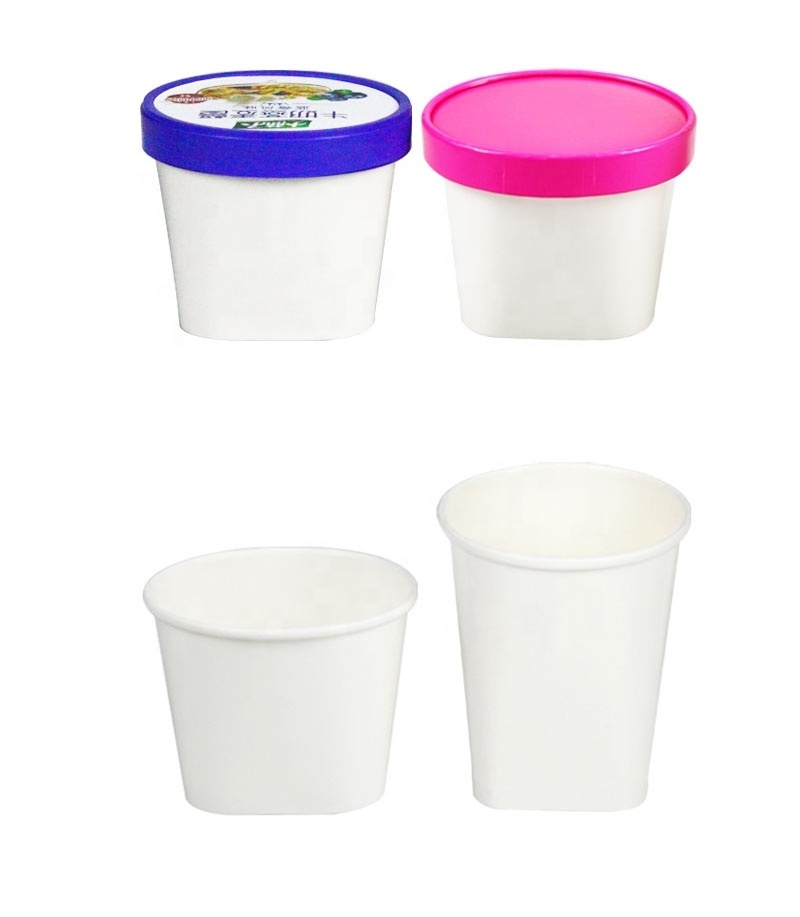 disposable frozen yogurt paper ice cream square cup packaging