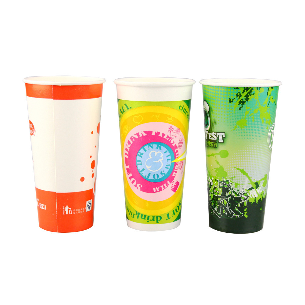 PE coated soda cold drinks single wall party disposable paper cups for juice Disposable Cold Drinking Paper Cup