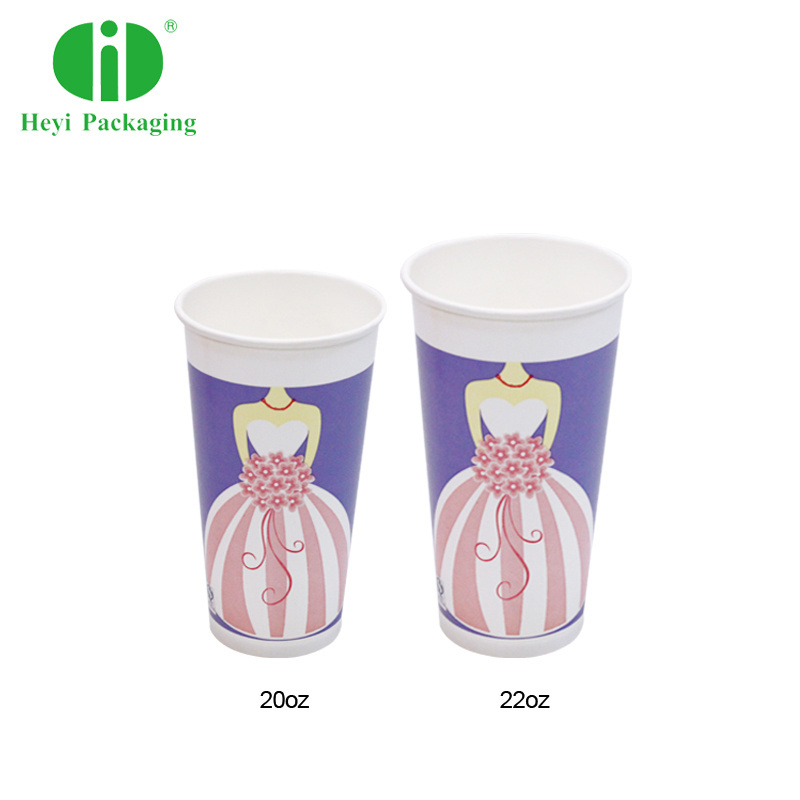 PE coated soda cold drinks single wall party disposable paper cups for juice Disposable Cold Drinking Paper Cup