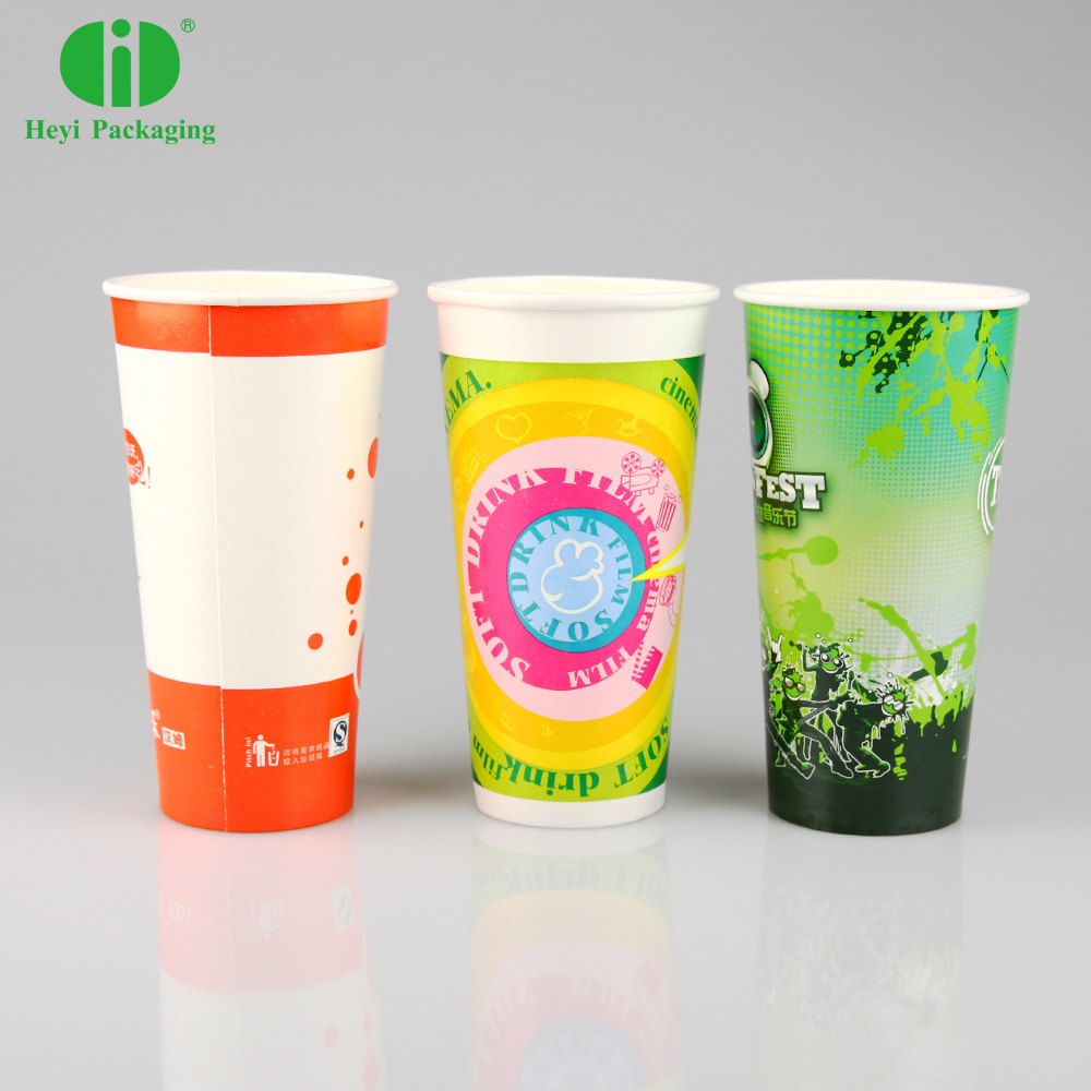 disposable 16oz Custom printed cold soda drink paper cup