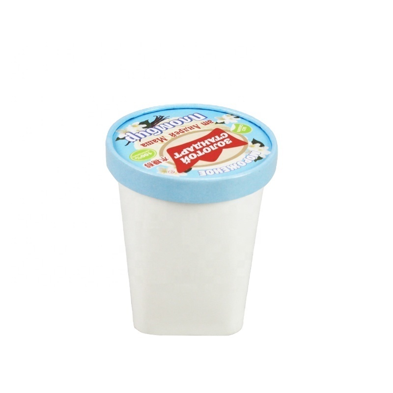 disposable frozen yogurt paper ice cream square cup packaging