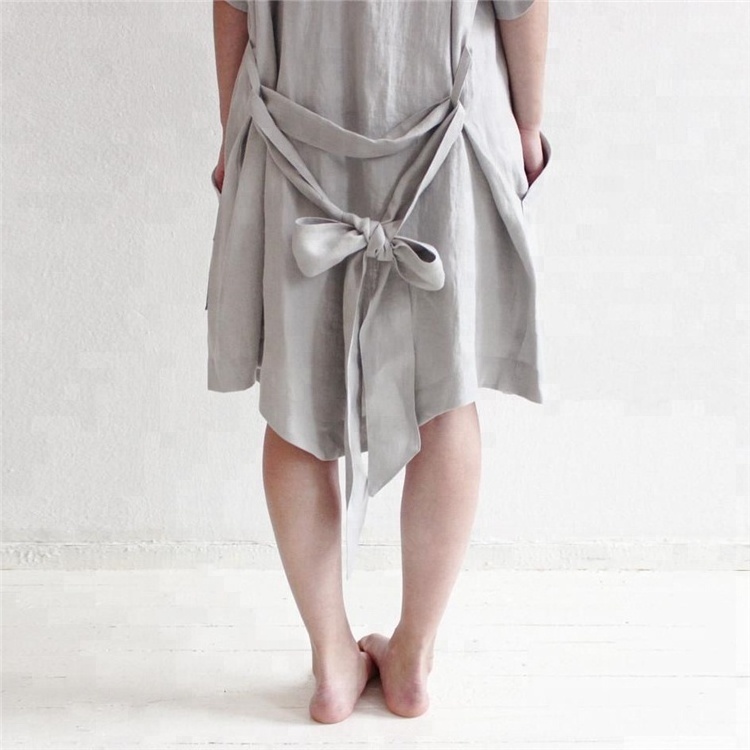 2022 Wholesale Winter Sexy Women Sleep Blank Grey Bath Linen Kimono Robe