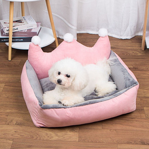 pet bed Princess style crown design cute model creative removable kennel cotton luxury pet dog bed sofa