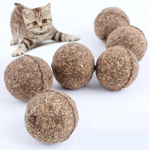 Natural Catnip Edible Treat Ball cat toy Favor Home matatabi ball Chasing Toys Healthy Safe teeth cleaning for Pet Cat Kitten