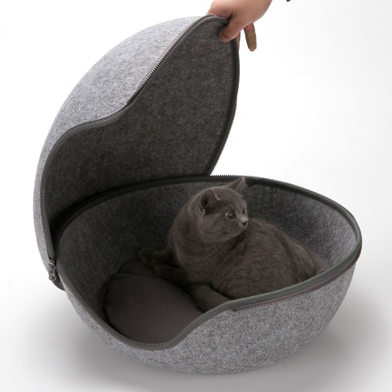 New style cat bed factory price egg shape felt warm personality pet bed kennel dog house cat nest puppy sleeping nest