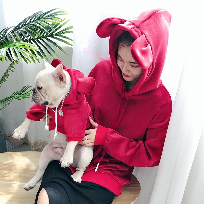 Cute dog clothes and mom hoodies comfortable hooded sweatshirt pet cat winter human clothes matching dog and owner hoodies