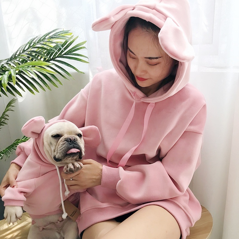 Cute dog clothes and mom hoodies comfortable hooded sweatshirt pet cat winter human clothes matching dog and owner hoodies